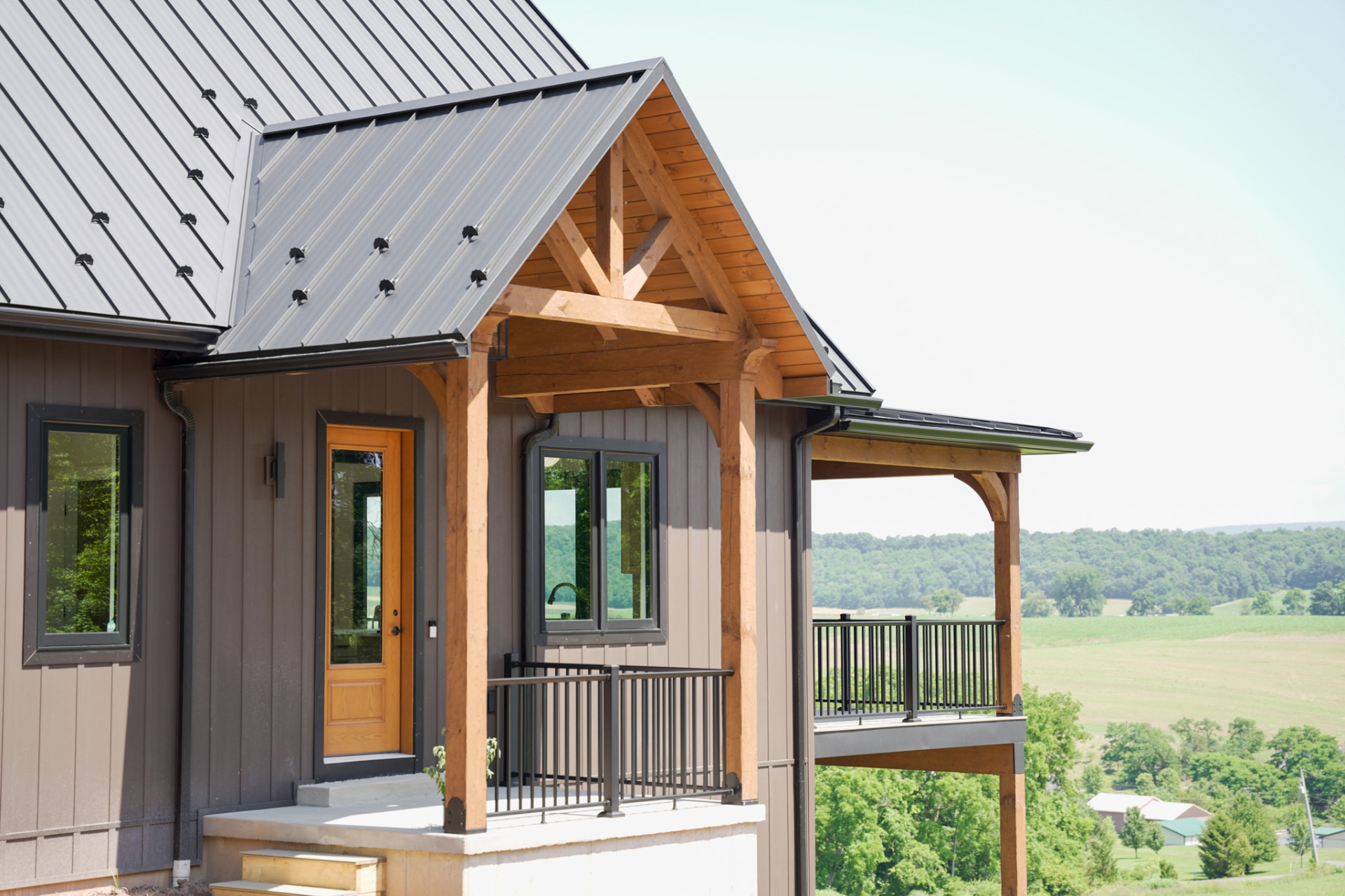 The Tuscarora — timber-frame porch entry