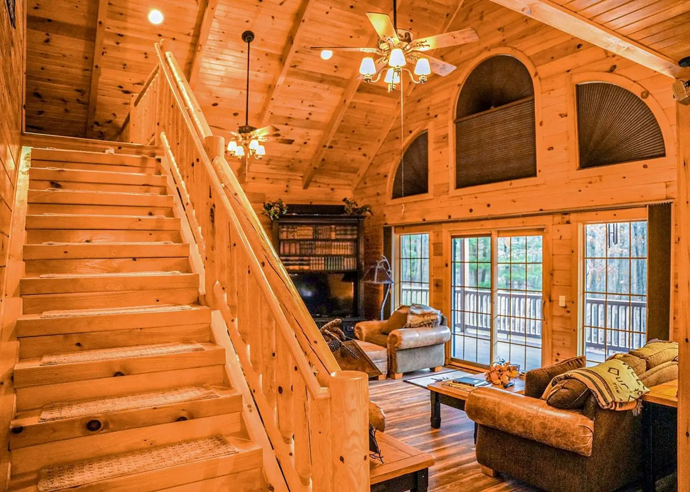 Path Valley staircase and great room
