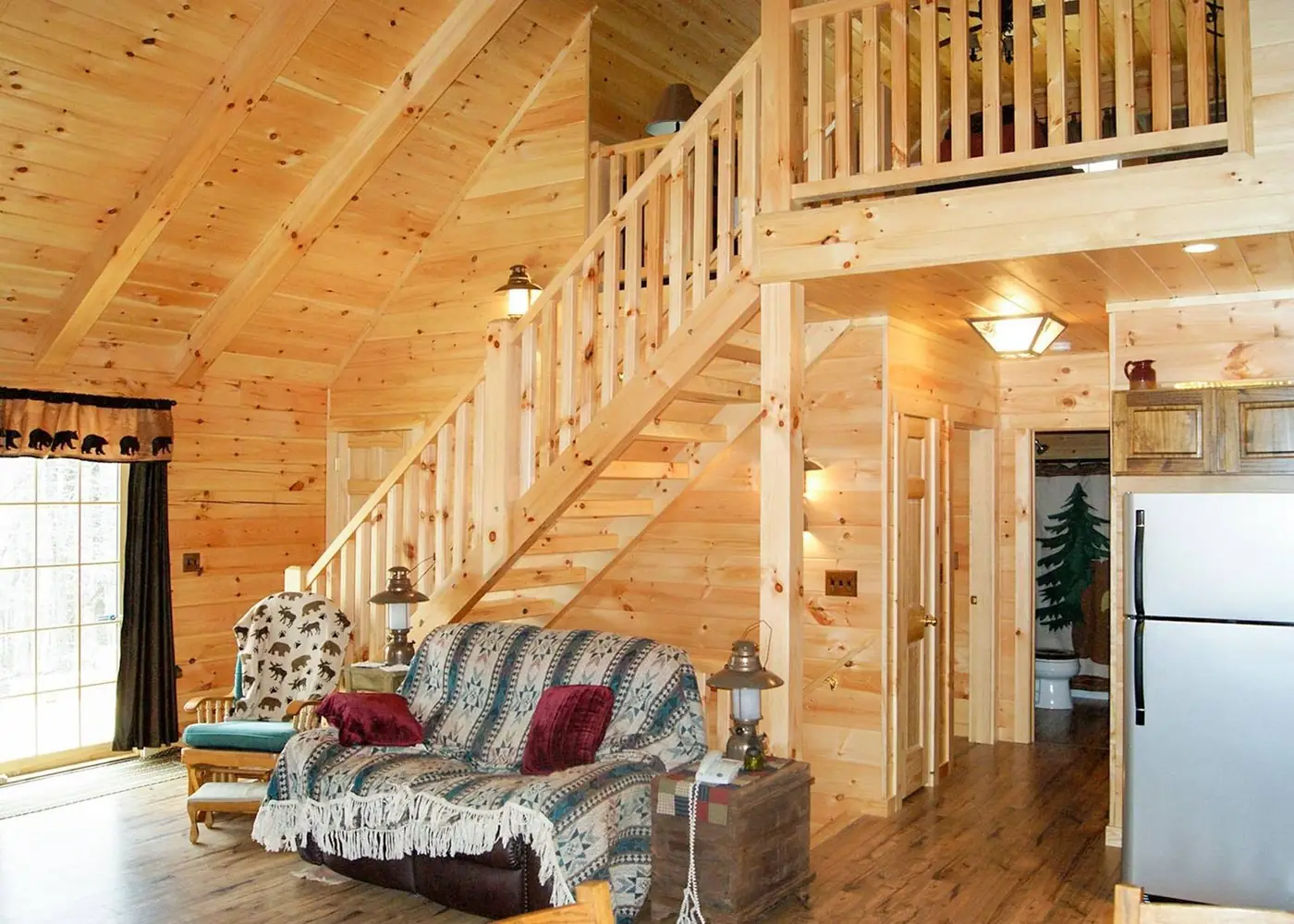 Sportsman log cabin front view