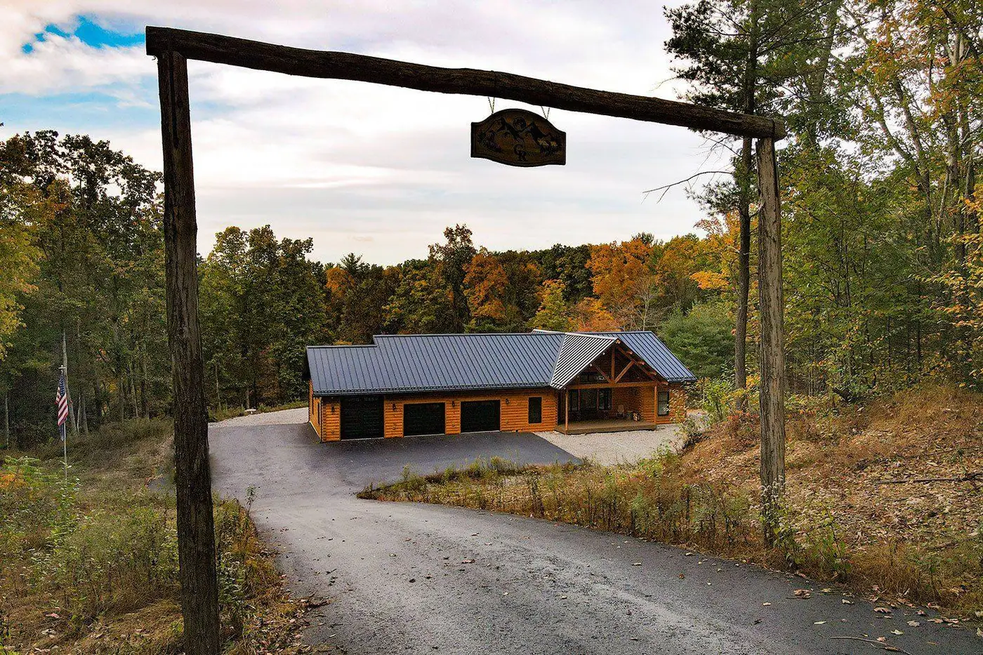 Woodland Retreat aerial view