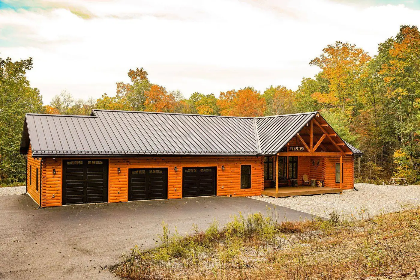 Woodland Retreat log home exterior
